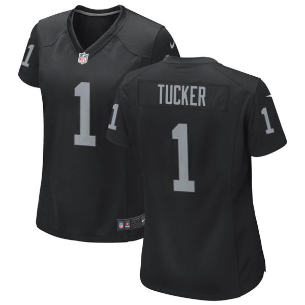 Women's Las Vegas Raiders #1 Tre Tucker Nike Black Limited Player Jersey