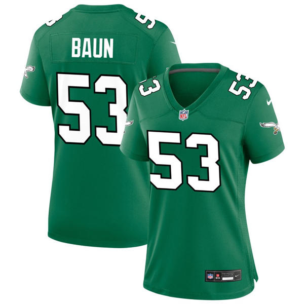 Womens Philadelphia Eagles #53 Zack Baun Nike Kelly Green Retro Limited Jersey