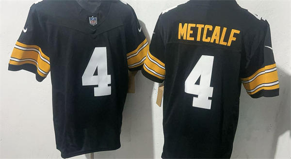 Men's Pittsburgh Steelers #4 DK Metcalf Nike Black Big Number Alternate Vapor F.U.S.E. Limited Jersey