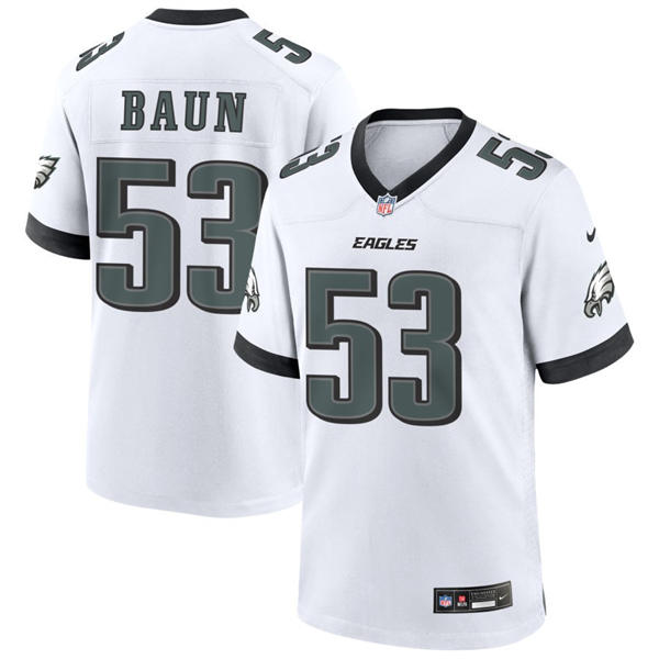 Mens Philadelphia Eagles #53 Zack Baun Nike White F.U.S.E. Vapor Limited Jersey