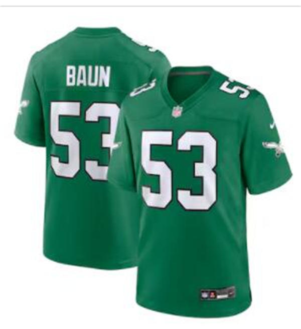 Mens Philadelphia Eagles #53 Zack Baun Nike Kelly Green Retro F.U.S.E. Vapor Limited Jersey
