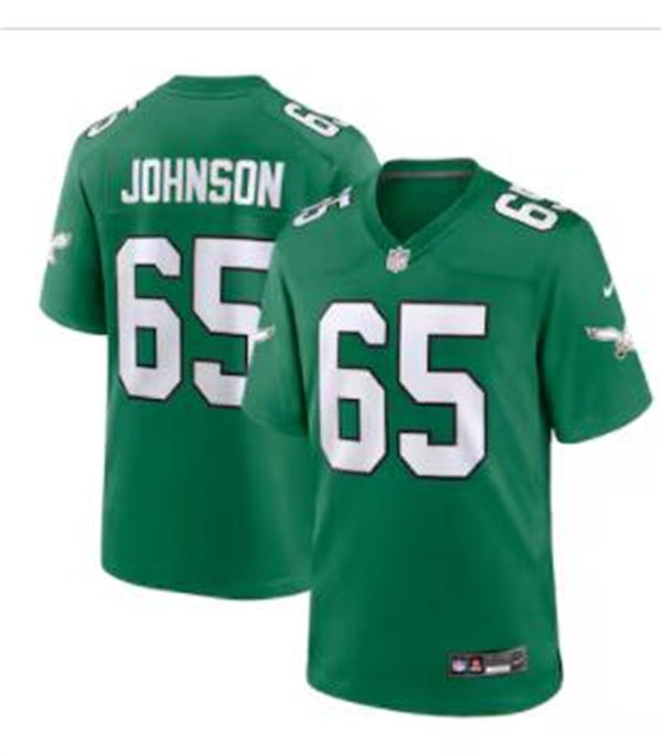 Mens Philadelphia Eagles #65 Lane Johnson Nike Kelly Green Retro F.U.S.E. Vapor Limited Jersey