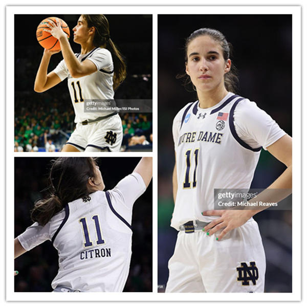 Unisex Notre Dame Fighting Irish #11 Sonia Citron White Navy Notre Dame Womens basketball Game Jersey