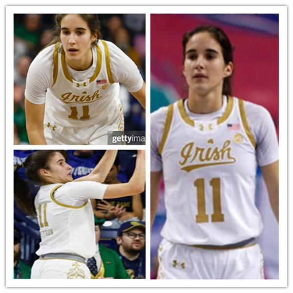 Unisex Notre Dame Fighting Irish #11 Sonia Citron White Gold Irish Womens basketball Game Jersey