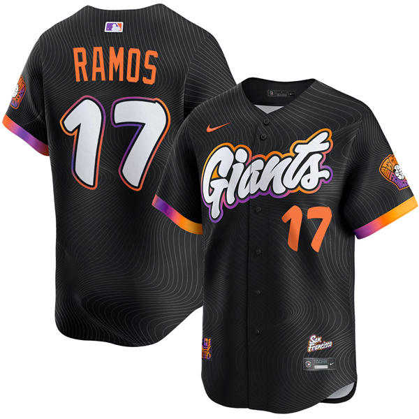 Mens San Francisco Giants #17 Heliot Ramos Nike Anthracite 2025 City Connect 2.0 Limited Player Jersey