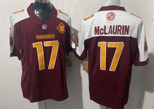 Mens Washington Commanders #17 Terry McLaurin Burgundy White Gratitude F.U.S.E. Limited Jersey
