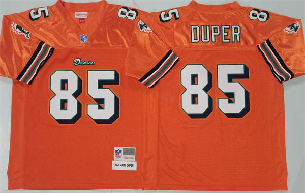 Men's Miami Dolphins #85 Mark Duper Mitchell & Ness 1984 Orange Alternate Throwback Jersey