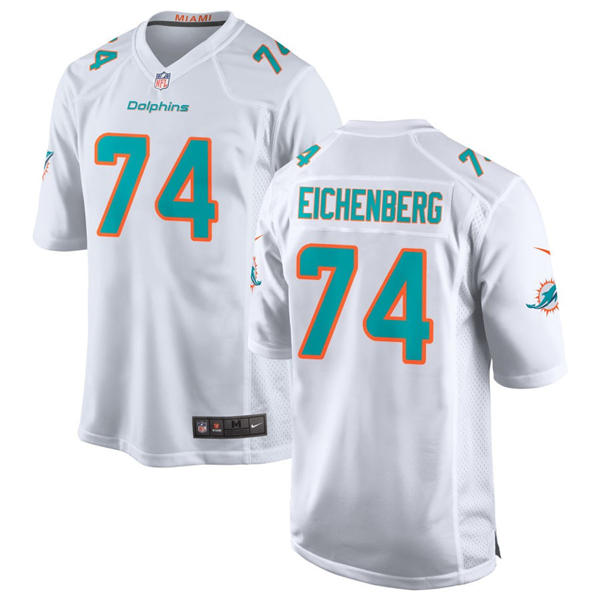 Mens Miami Dolphins #74 Liam Eichenberg Nike Home White F.U.S.E. Vapor Limited Jersey