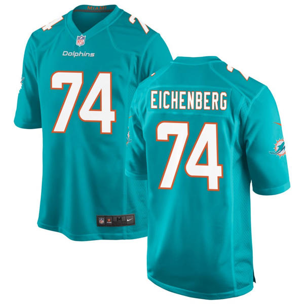 Mens Miami Dolphins #74 Liam Eichenberg Nike Aqua F.U.S.E. Vapor Limited Jersey