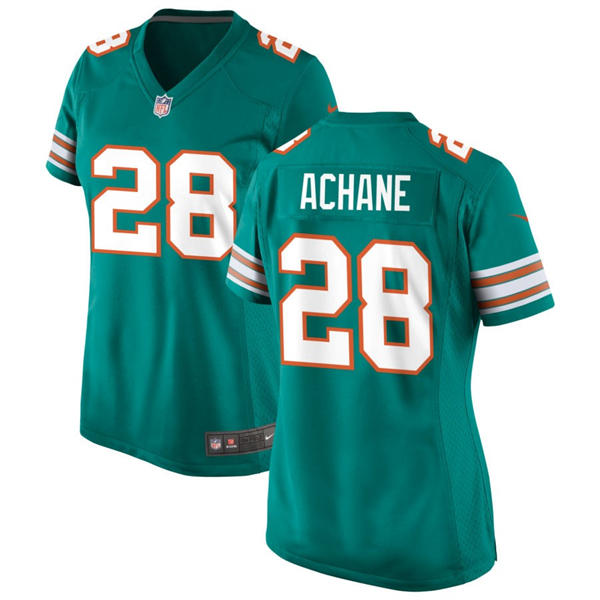 Womens Miami Dolphins #28 De'Von Achane Nike Aqua Alternate Limited Jersey
