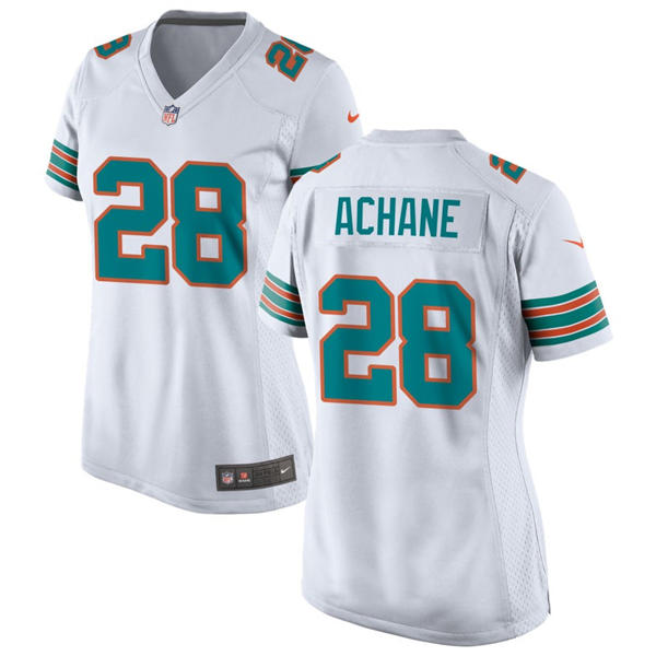 Womens Miami Dolphins #28 De'Von Achane Nike White Alternate Limited Jersey