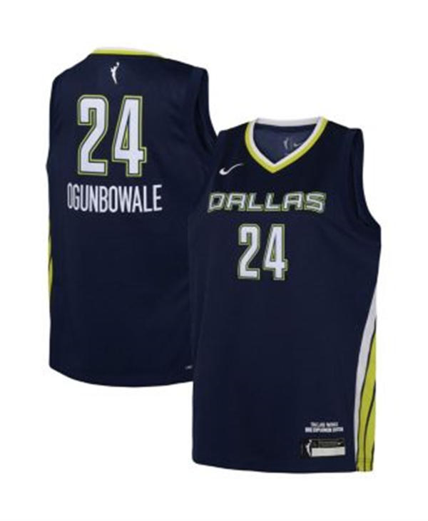 Unisex Dallas Wings #24 Arike Ogunbowale Navy Explorer Edition Victory Player Jersey