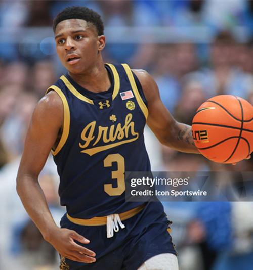 Notre Dame Fighting Irish #3 Markus Burton Navy Irish College Basketball Game Jersey