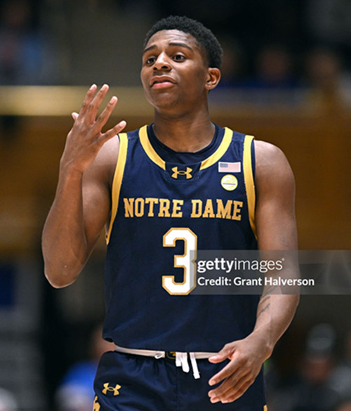 Notre Dame Fighting Irish #3 Markus Burton Navy Notre Dame College Basketball Game Jersey