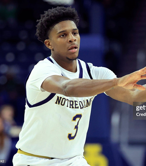 Notre Dame Fighting Irish #3 Markus Burton White Navy Notre Dame College Basketball Game Jersey