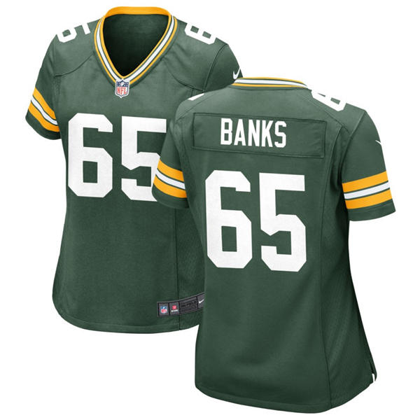 Womens Green Bay Packers #65 Aaron Banks Nike Green Limited Jersey
