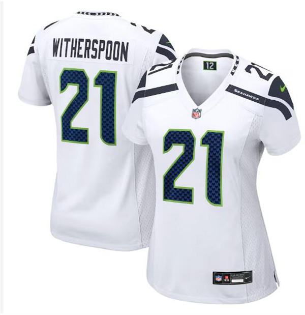 Womens Seattle Seahawks #21 Devon Witherspoon Nike White Limited Jersey