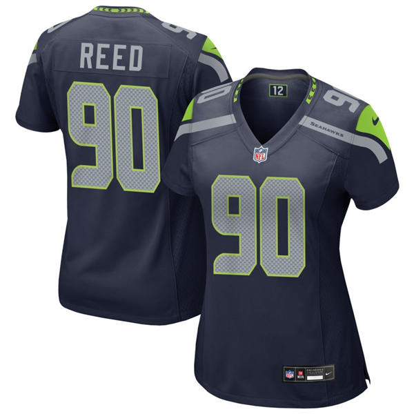 Women's Seattle Seahawks #90 Jarran Reed Nike Navy Limited Jersey