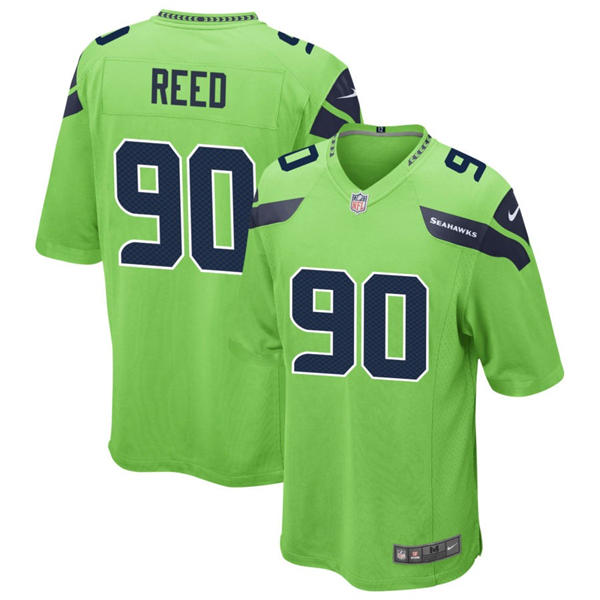 Youth Seattle Seahawks #90 Jarran Reed Nike Neon Green Limited Jersey
