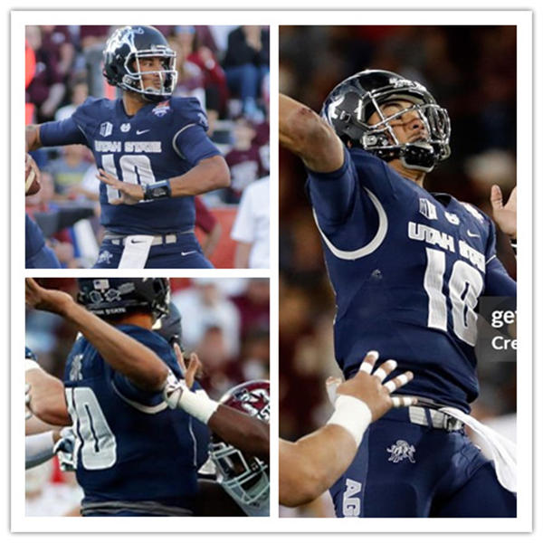 Mens Youth Utah State Aggies #10 Jordan Love 2018 Football Jersey Navy