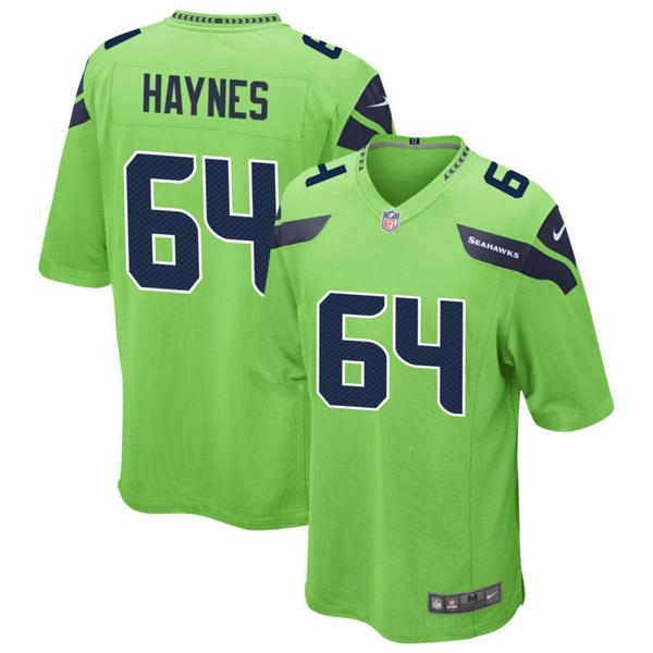 Men's Seattle Seahawks #64 Christian Haynes Nike Neon Green Alternate Vapor F.U.S.E. Limited Jersey