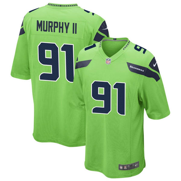Men's Seattle Seahawks #91 Byron Murphy II Nike Neon Green Alternate Vapor F.U.S.E. Limited Jersey