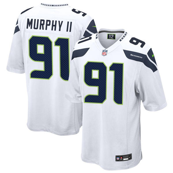 Men's Seattle Seahawks #91 Byron Murphy II Nike White Vapor F.U.S.E. Limited Jersey