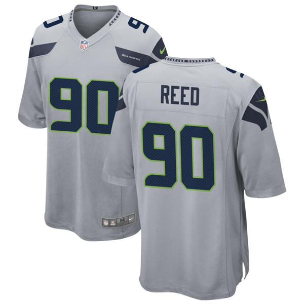 Men's Seattle Seahawks #90 Jarran Reed Nike Gray Alternate Vapor F.U.S.E. Limited Jersey