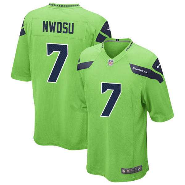 Men's Seattle Seahawks #7 Uchenna Nwosu Nike Neon Green Alternate Vapor F.U.S.E. Limited Jersey