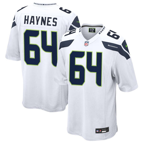 Men's Seattle Seahawks #64 Christian Haynes Nike White Vapor F.U.S.E. Limited Jersey