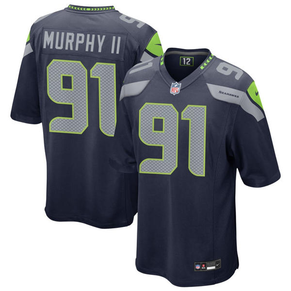 Men's Seattle Seahawks #91 Byron Murphy II Nike Navy Team Color Vapor F.U.S.E. Limited Jersey