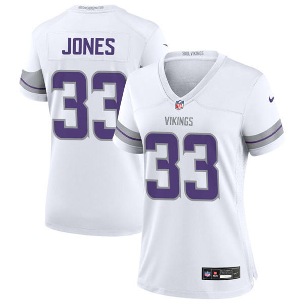 Womens Minnesota Vikings #33 Aaron Jones Nike White Alternate Winter Warrior Limited Jersey
