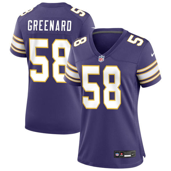 Women's Minnesota Vikings #58 Jonathan Greenard Nike Purple Classic Limited Jersey