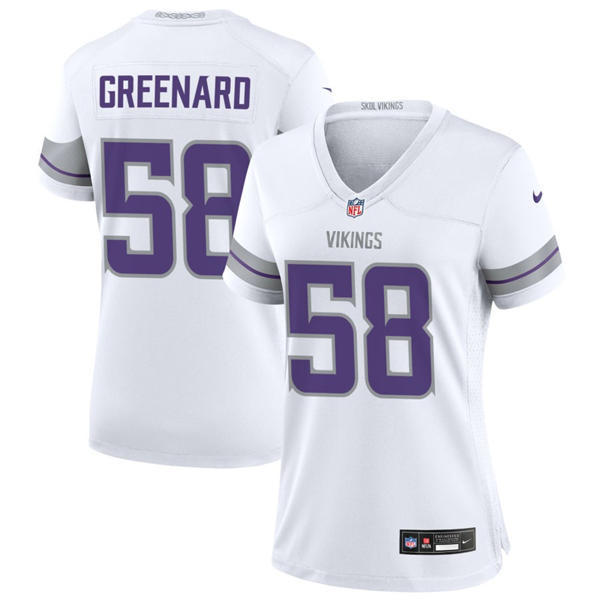 Women's Minnesota Vikings #58 Jonathan Greenard Nike White Alternate Winter Warrior Limited Jersey