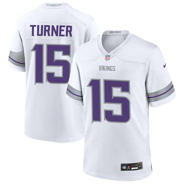 Men's Minnesota Vikings #15 Dallas Turner Nike White Alternate Vapor F.U.S.E. Winter Warrior Limited Jersey