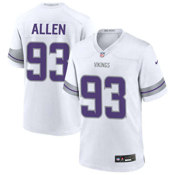 Men's Minnesota Vikings #93 Jonathan Allen Nike White Alternate Vapor F.U.S.E. Winter Warrior Limited Jersey