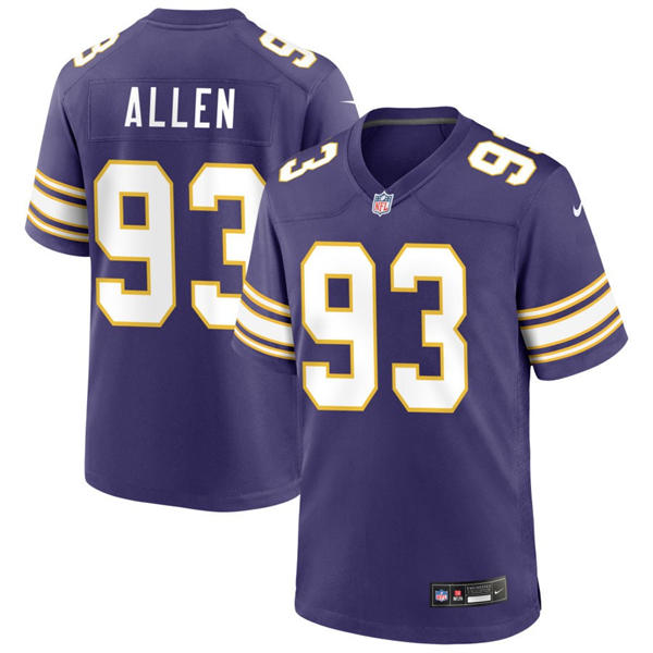 Men's Minnesota Vikings #93 Jonathan Allen Nike Purple Classic F.U.S.E. Limited Jersey
