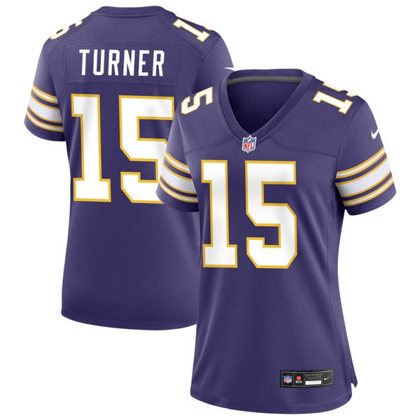 Women's Minnesota Vikings #15 Dallas Turner Nike Purple Classic Limited Jersey