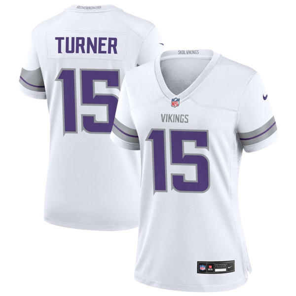 Women's Minnesota Vikings #15 Dallas Turner Nike White Alternate Winter Warrior Limited Jersey