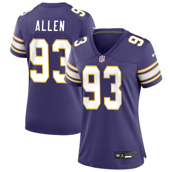 Woen's Minnesota Vikings #93 Jonathan Allen Nike Purple Classic Limited Jersey
