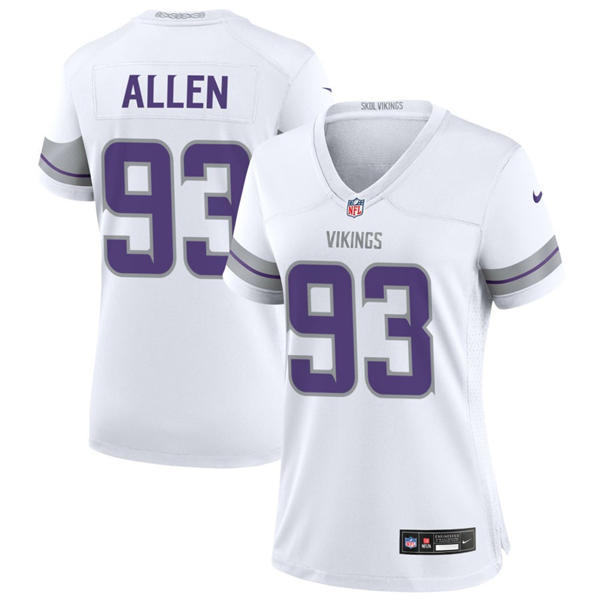 Woen's Minnesota Vikings #93 Jonathan Allen Nike White Alternate Winter Warrior Limited Jersey