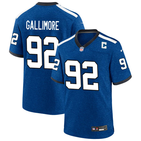 Mens Indianapolis Colts #92 Neville Gallimore Royal Indiana Nights Alternate Vapor F.U.S.E. Limited Jersey