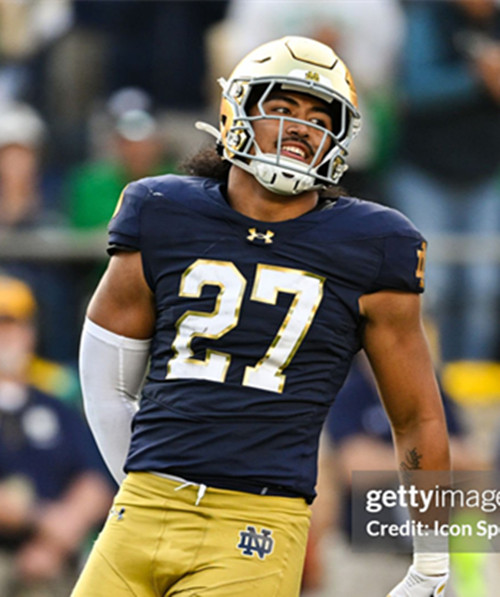 Mens Youth Notre Dame Fighting Irish #27 Kyngstonn Viliamu-Asa 2025 Navy College Football Game Jersey