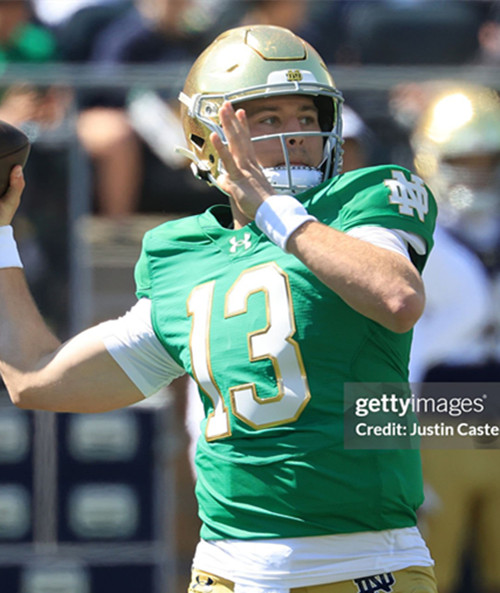 Notre Dame Fighting Irish #13 CJ Carr Green White College Football Game Jersey