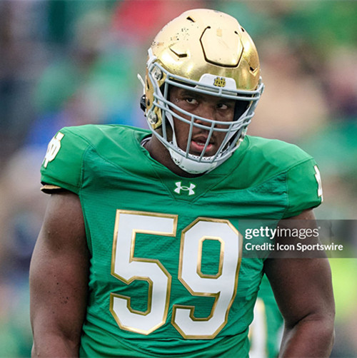 Mens Youth Notre Dame Fighting Irish #59 Aamil Wagner Green White College Football Game Jersey