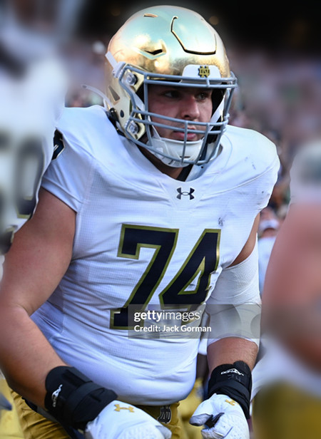 Mens Youth Notre Dame Fighting Irish #74 Billy Schrauth 2025 White College Football Game Jersey