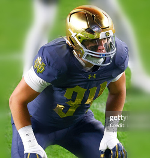 Mens Youth Notre Dame Fighting Irish #34 Drayk Bowen Navy 2024SHAMROCK College Football Game Jersey