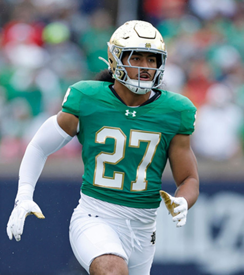 Mens Youth Notre Dame Fighting Irish #27 Kyngstonn Viliamu-Asa Green White College Football Game Jersey