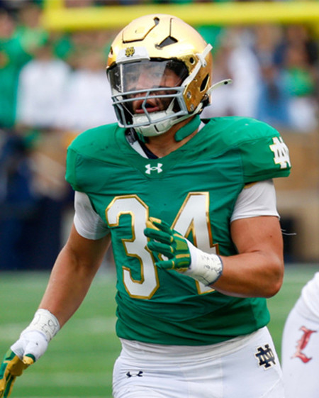 Mens Youth Notre Dame Fighting Irish #34 Drayk Bowen Green White College Football Game Jersey