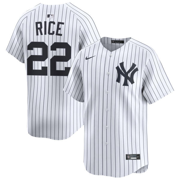 Mens New York Yankees #22 Ben Rice Nike White Home with Name Limited Jersey